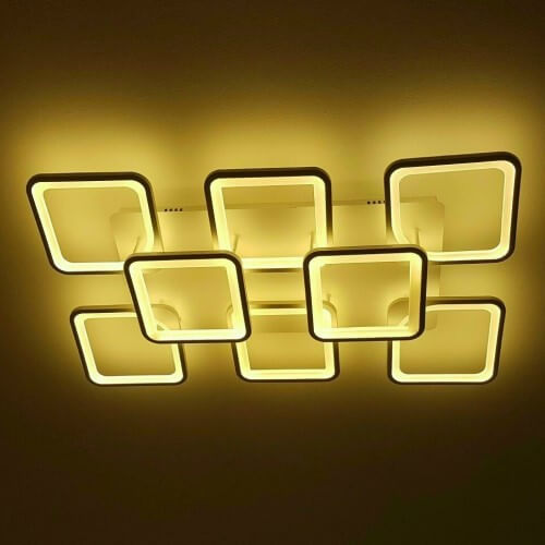 Đèn Mâm Ốp Trần Phòng Khách 8 Tay Hình Vuông M611/62