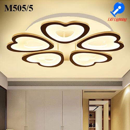 Đèn Mâm Ốp Trần 5 Tay Hình Trái Tim M505/5